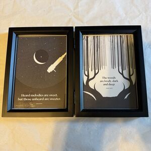 Framed Double Art Print Black Hinge Frame Robert Frost Literary Art Prints
